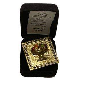 Vintage JJI Pin Brooch Fruits of the Spirit Love Joy Peace Goodness Religious